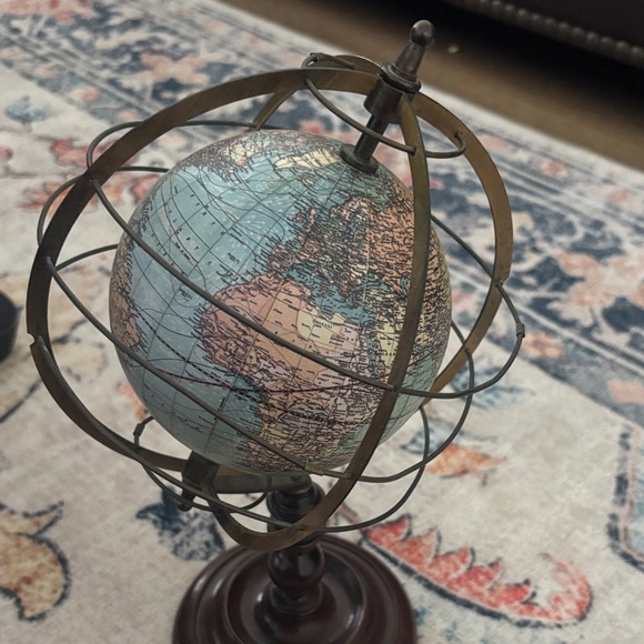 WEBER COSTELLO 1921 Vintage Style Globe with Metal Armillary Sphere